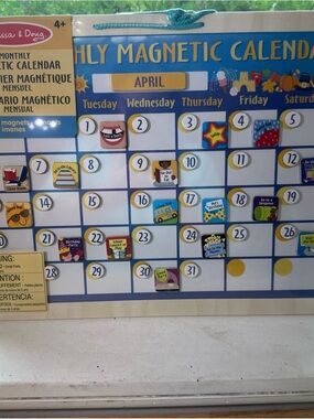 Melissa & Doug Blue Monthly Magnetic Calendar